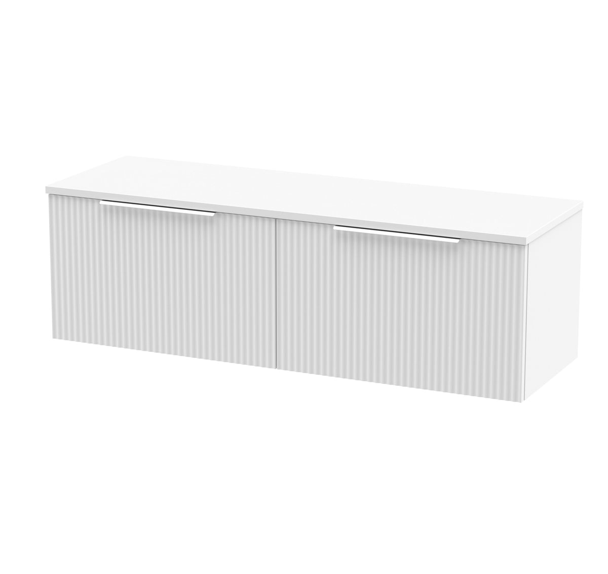 Hudson Reed Fluted 1200mm 2 Drawer Wall Hung Vanity With Co-ordinating Worktop