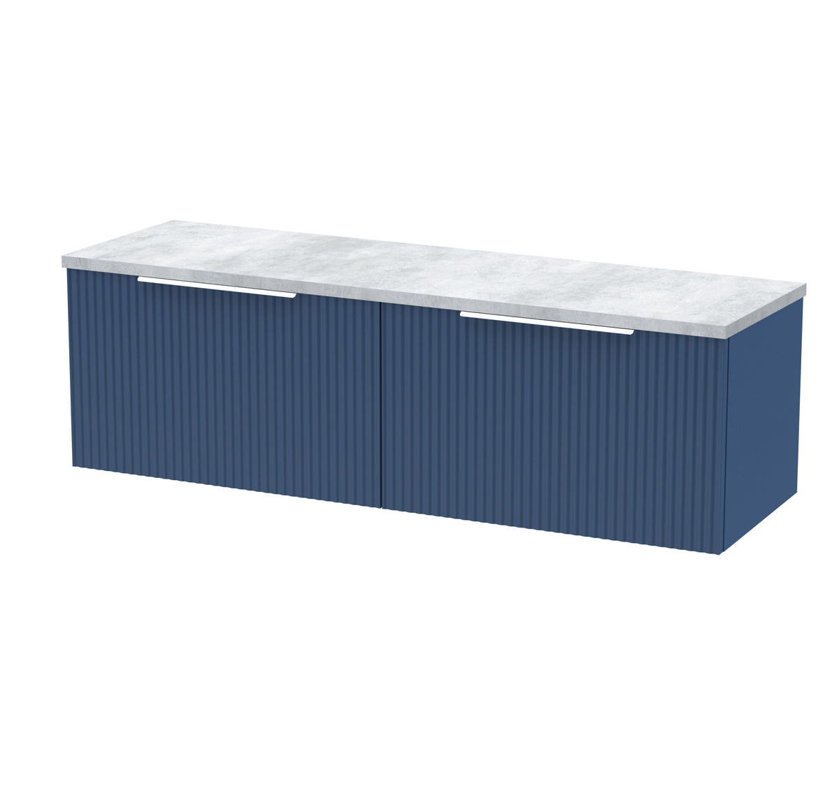 Hudson Reed Fluted 1200mm 2 Drawer Wall Hung Vanity Unit With Bellato Grey Worktop