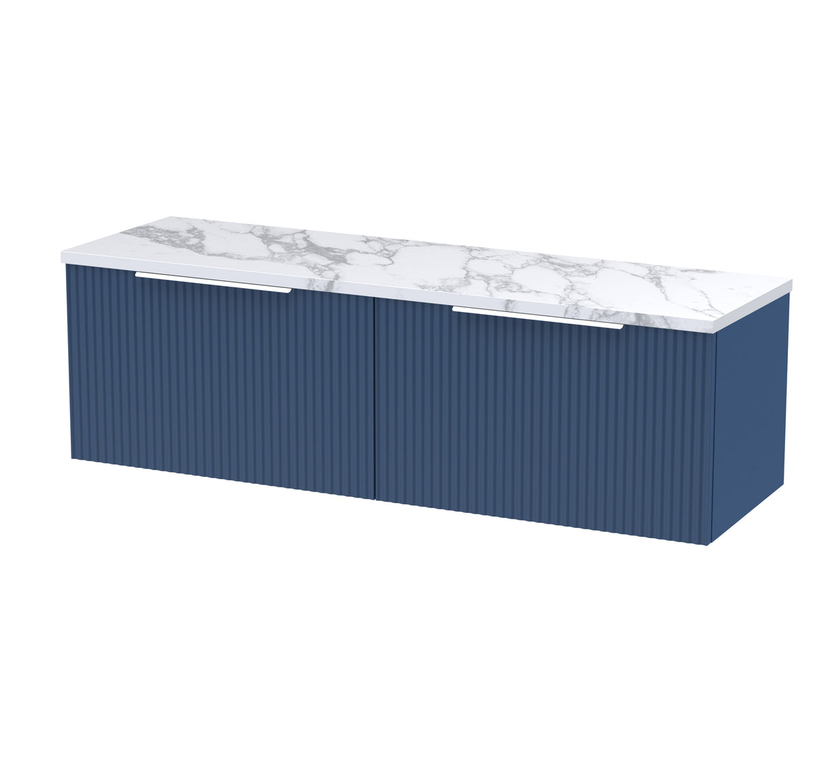Hudson Reed Fluted 1200mm 2 Drawer Wall Hung Vanity With Carrara Laminate Worktop