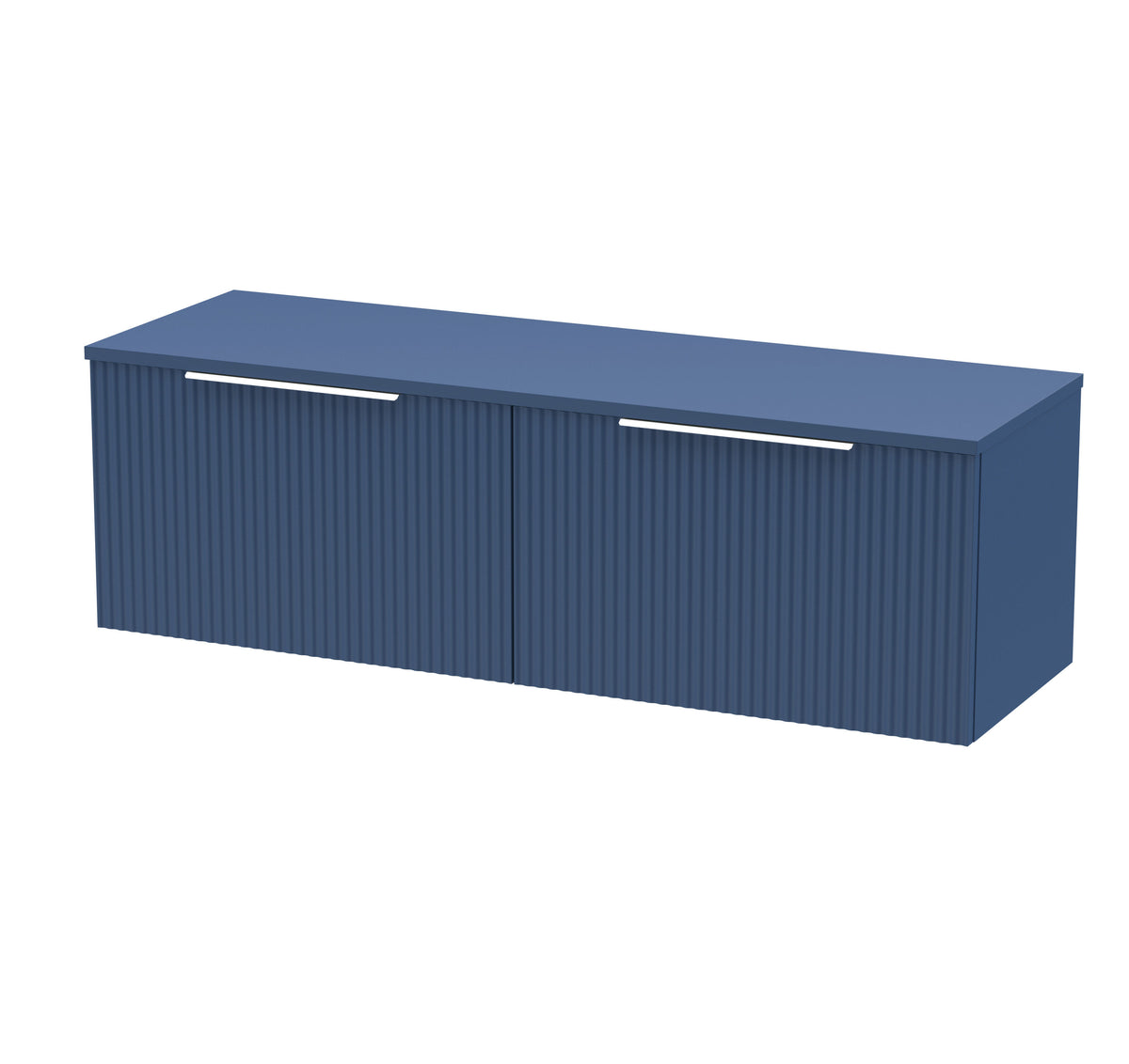 Hudson Reed Fluted 1200mm 2 Drawer Wall Hung Vanity Unit With Co-ordinating Worktop