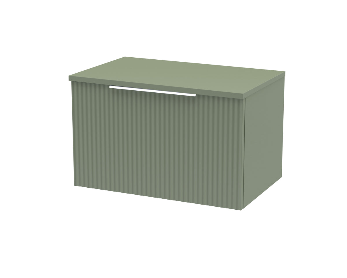 Hudson Reed Fluted 600mm 1 Drawer Wall Hung Vanity Unit With Co-ordinating Worktop