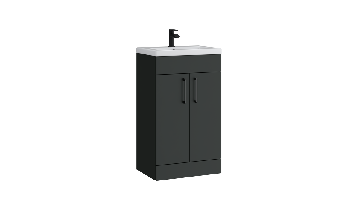 Dove 500mm 2 Door Floor Standing Unit Matt Anthracite - DOV500FSDO-MA