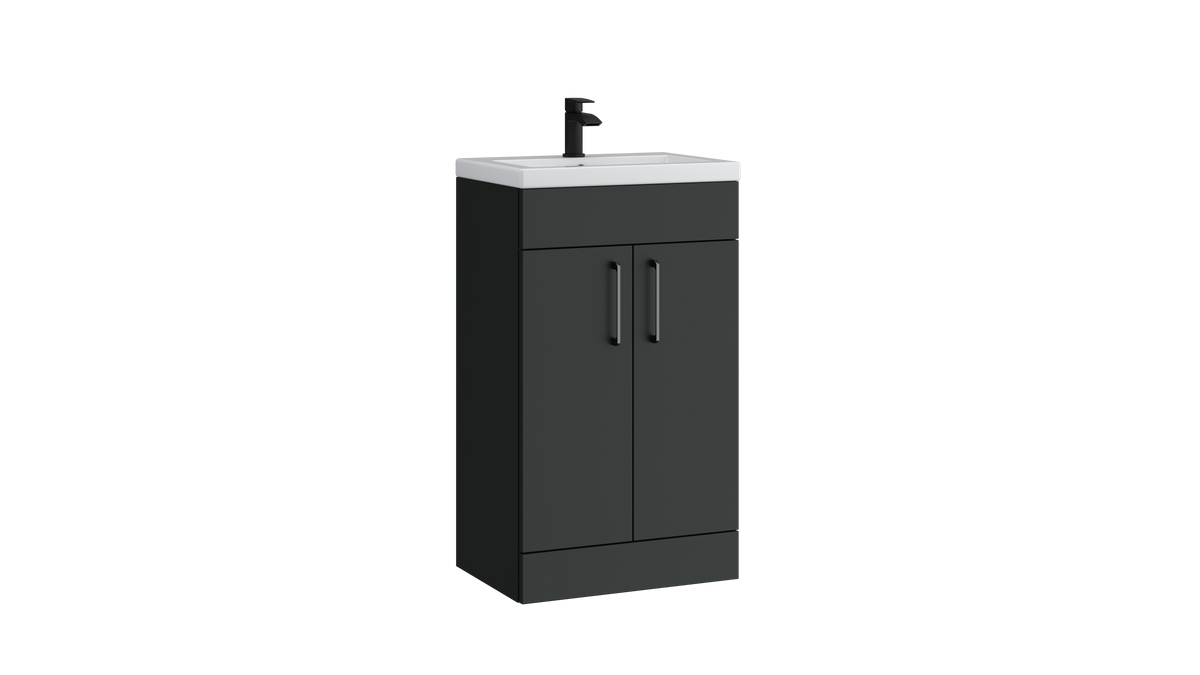 Dove 500mm 2 Door Slimline Unit Matt Anthracite - DOV500SL-MA