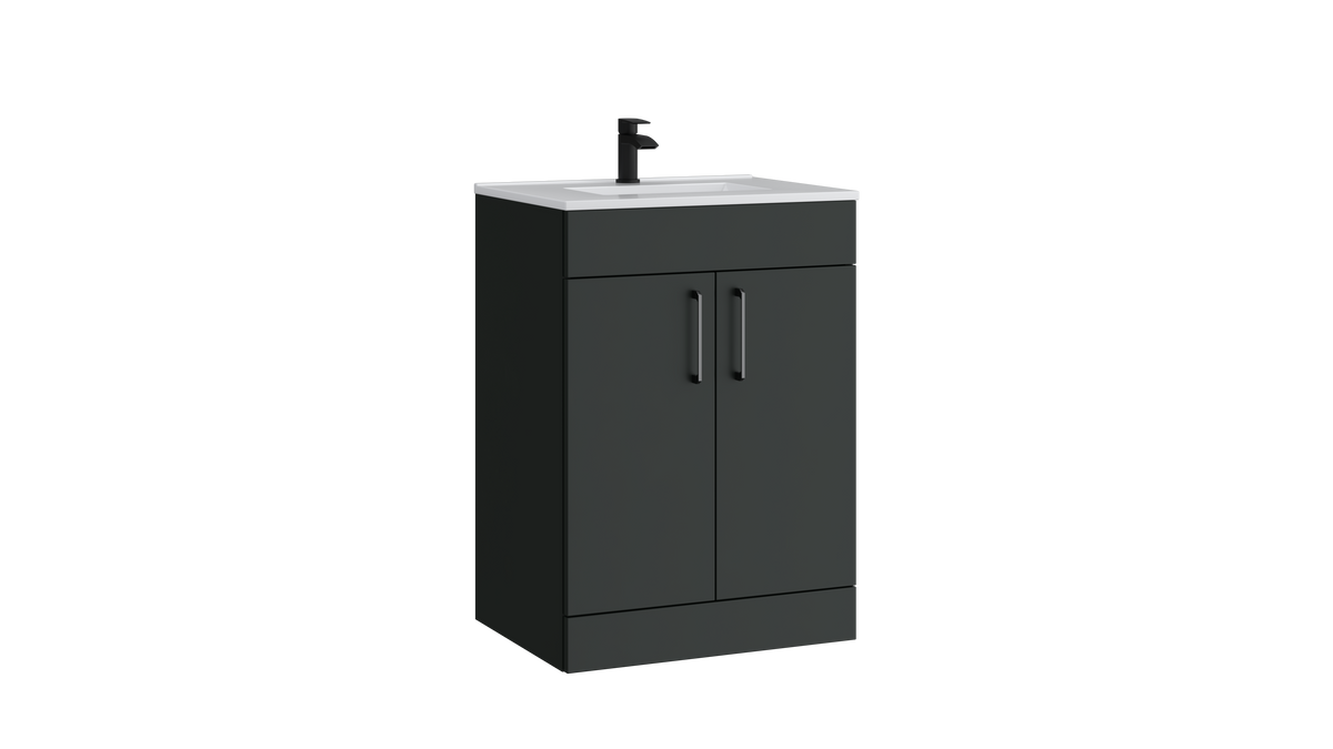 Dove 600mm 2 Door Floor Standing Unit Matt Anthracite - DOV600FSDO-MA