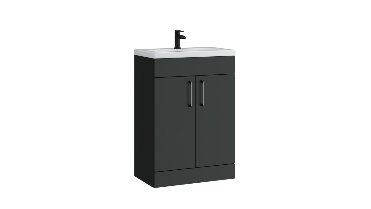 Dove 600mm 2 Door Slimline Unit Matt Anthracite - DOV600SL-MA