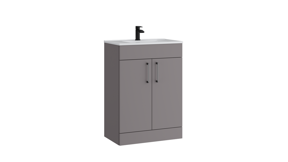 Dove 600mm 2 Door Slimline Unit Slate Grey - DOV600SL-SG