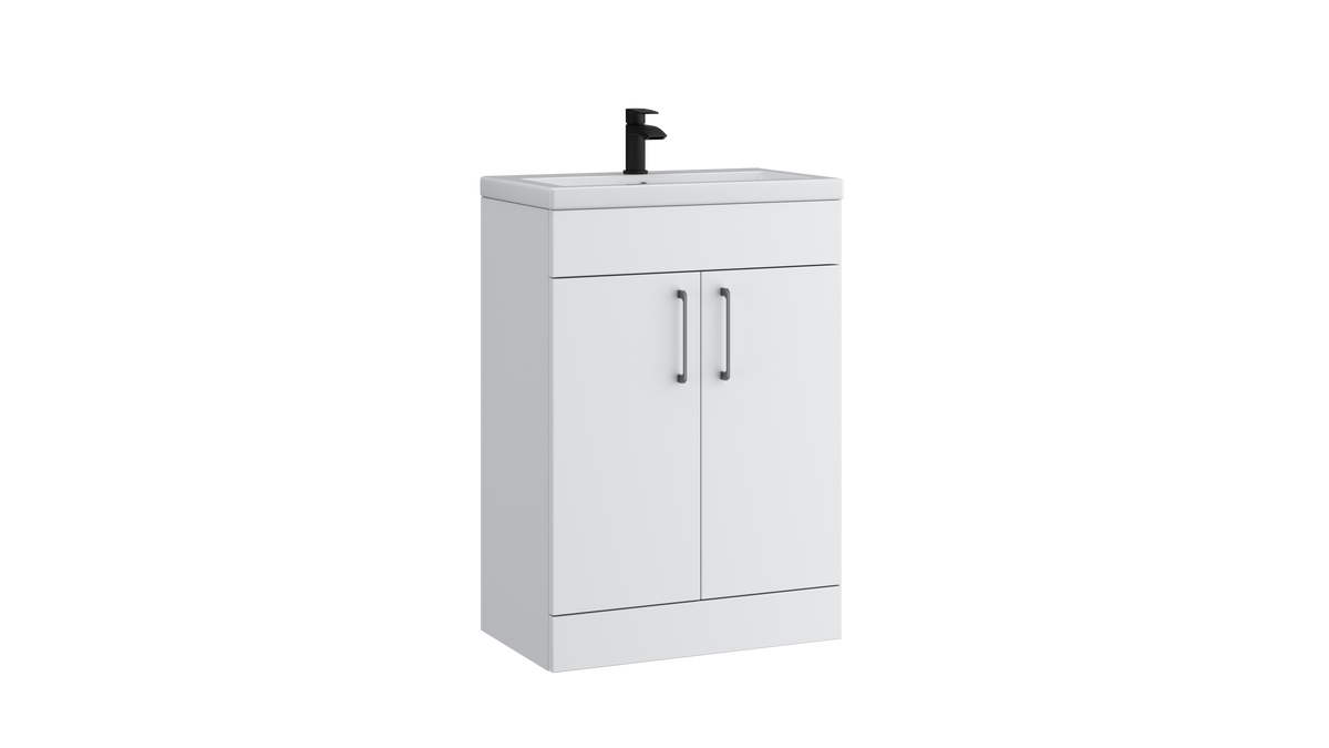 Dove 600mm 2 Door Slimline Unit Matt White - DOV600SL-SW