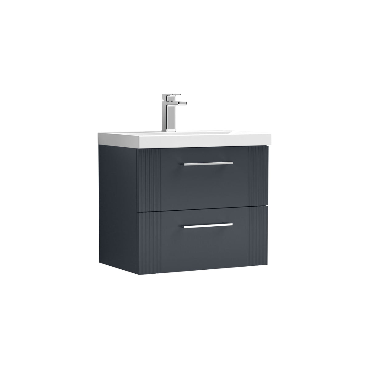 Nuie Deco 600mm 2 Drawer Wall Hung Vanity Unit With Mid-Edge Basin