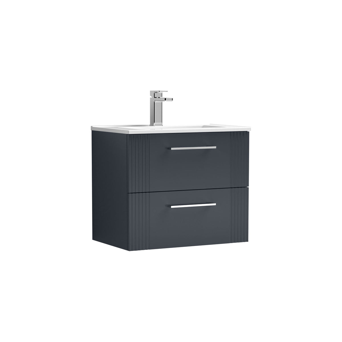 Nuie Deco 600mm 2 Drawer Wall Hung Vanity Unit With Minimalist Basin