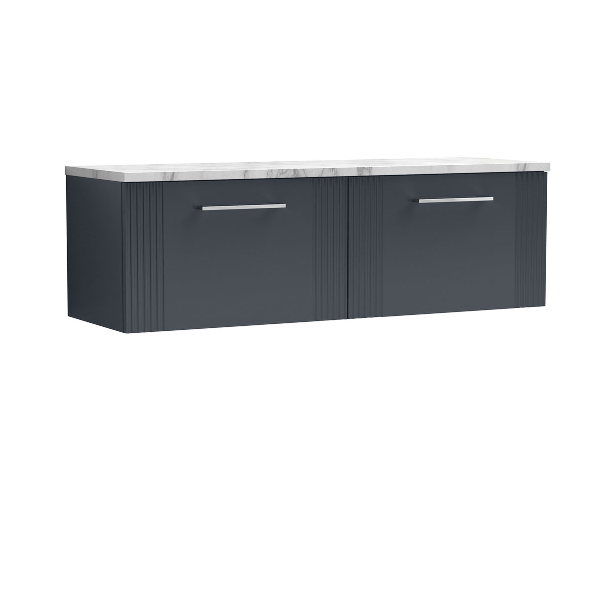 Nuie 1200mm 2 Drawer Wall Hung Vanity With Carrara Laminate Worktop