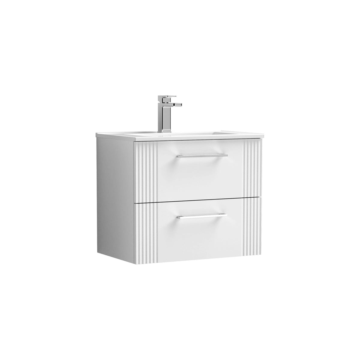 Nuie Deco 600mm 2 Drawer Wall Hung Vanity Unit With Minimalist Basin