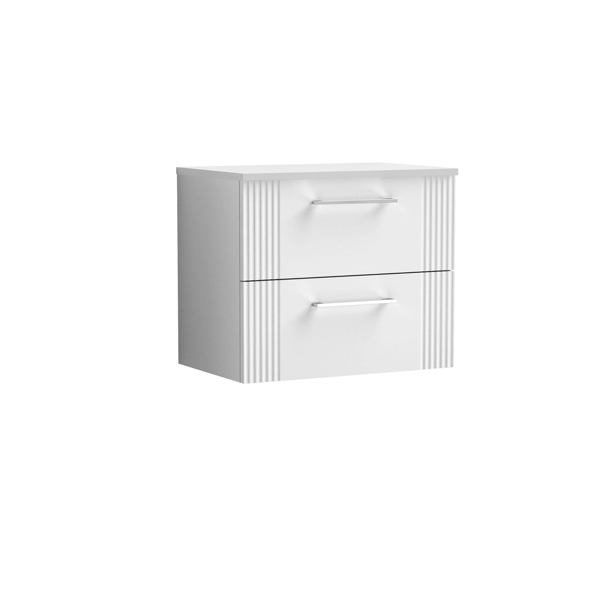 Nuie Art Deco 600mm 2 Drawer Wall Hung Vanity & Worktop With Co-ordinating Worktop