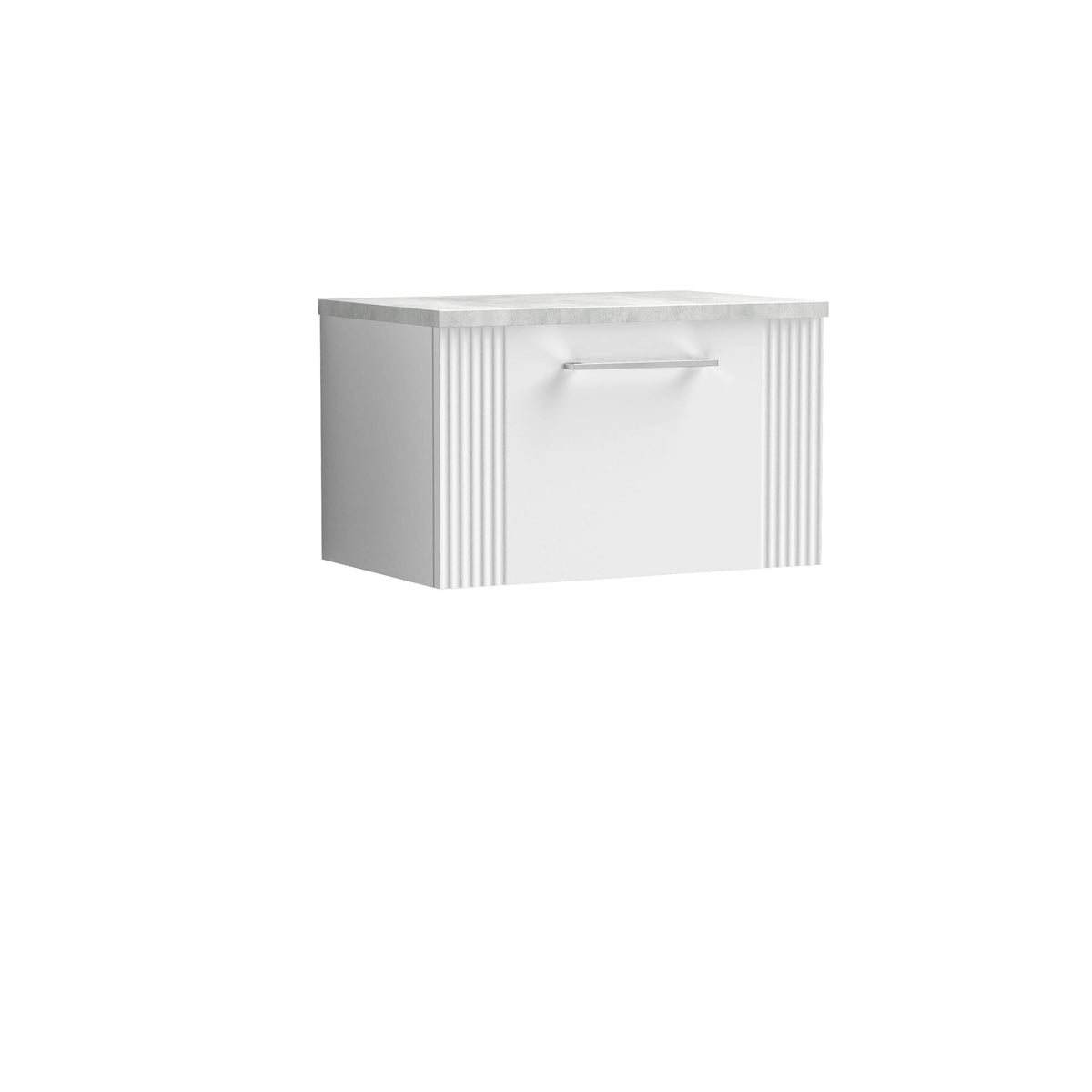 Nuie Deco 600mm 1 Drawer Wall Hung Vanity With Bellato Grey Worktop