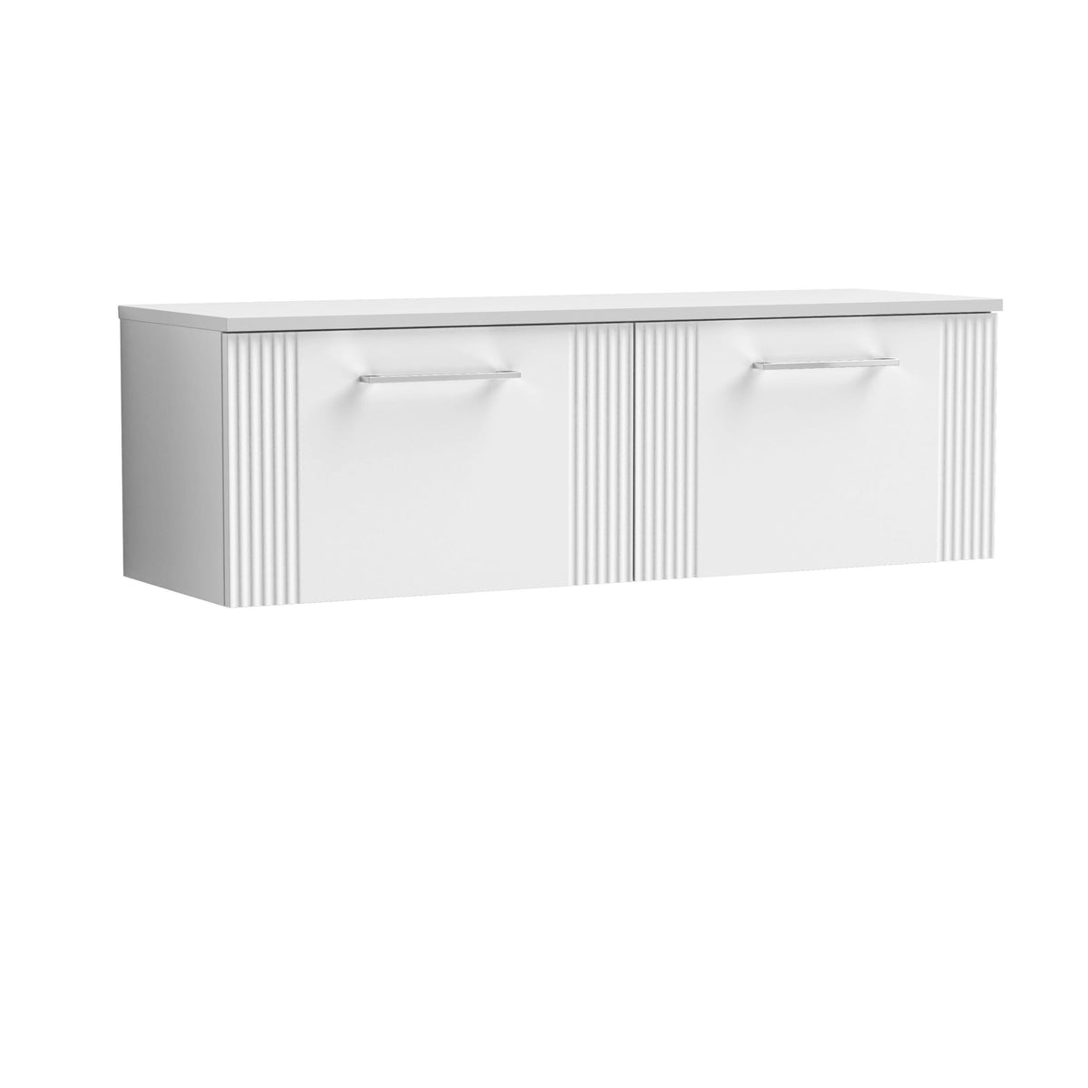 Nuie Deco 1200mm Part Fluted 2 Drawer Wall Hung Vanity & Worktop