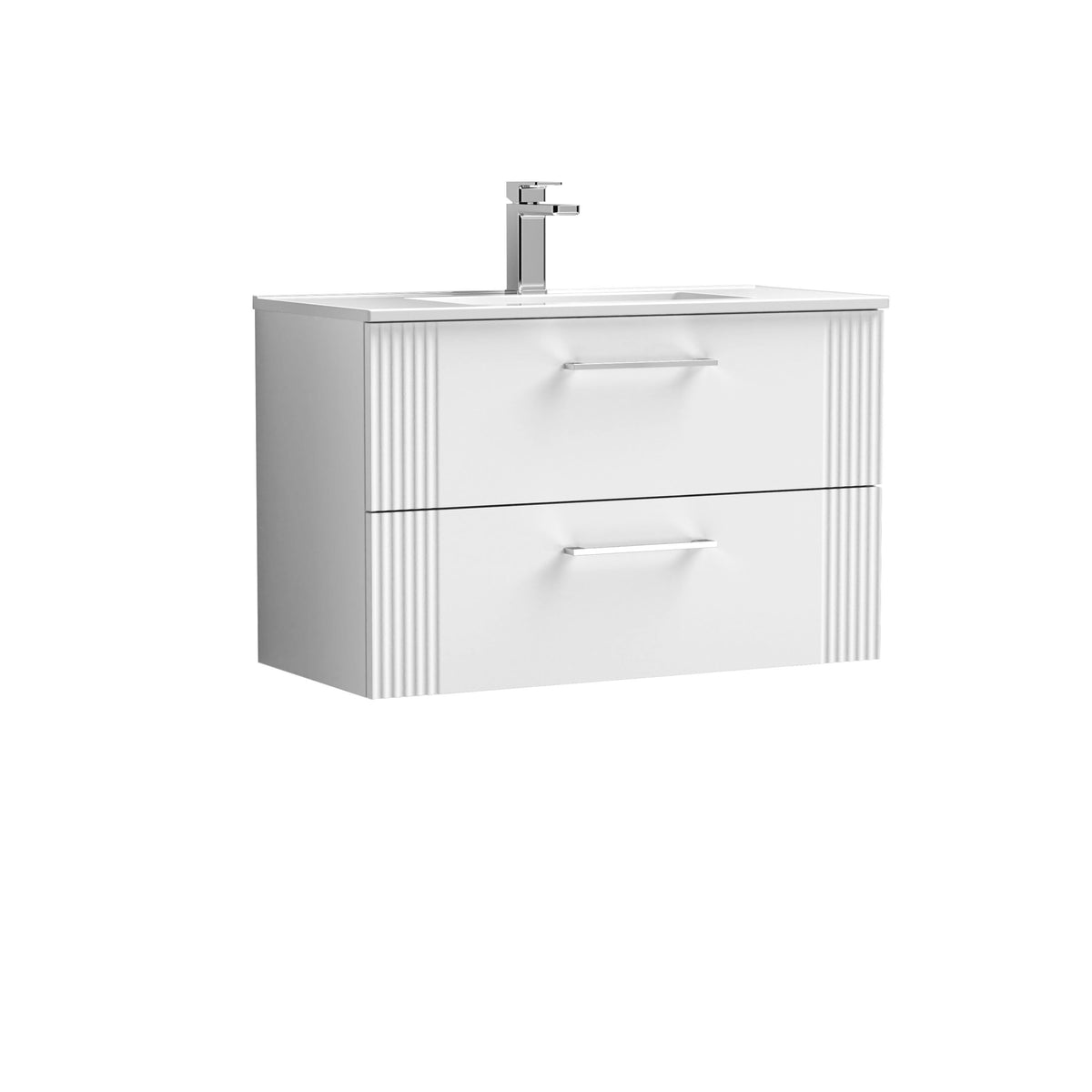 Nuie Deco 800mm 2 Drawer Wall Hung Vanity Unit With Minimalist Basin