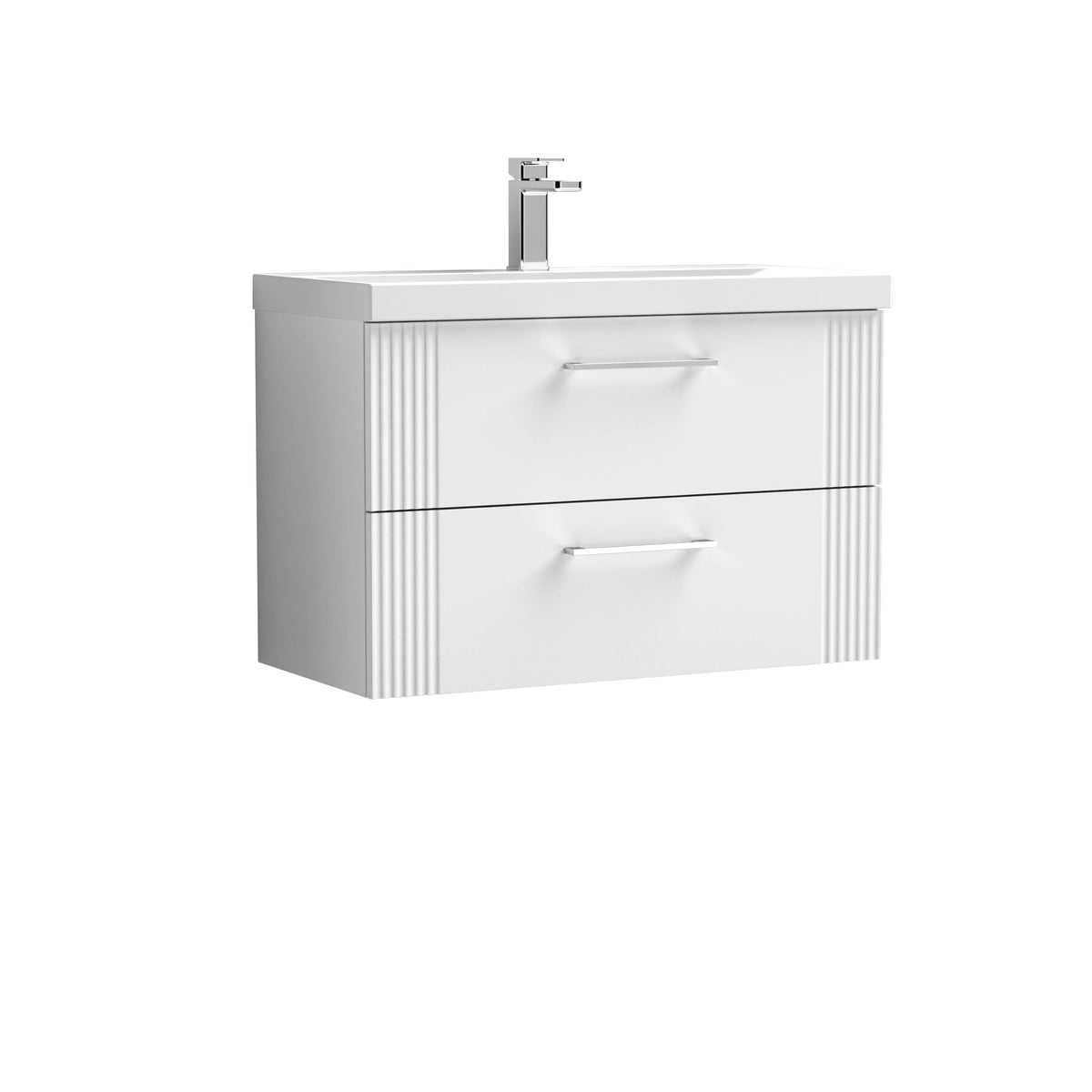 Nuie Deco 800mm 2 Drawer Wall Hung Vanity Unit With Thin Edge Basin