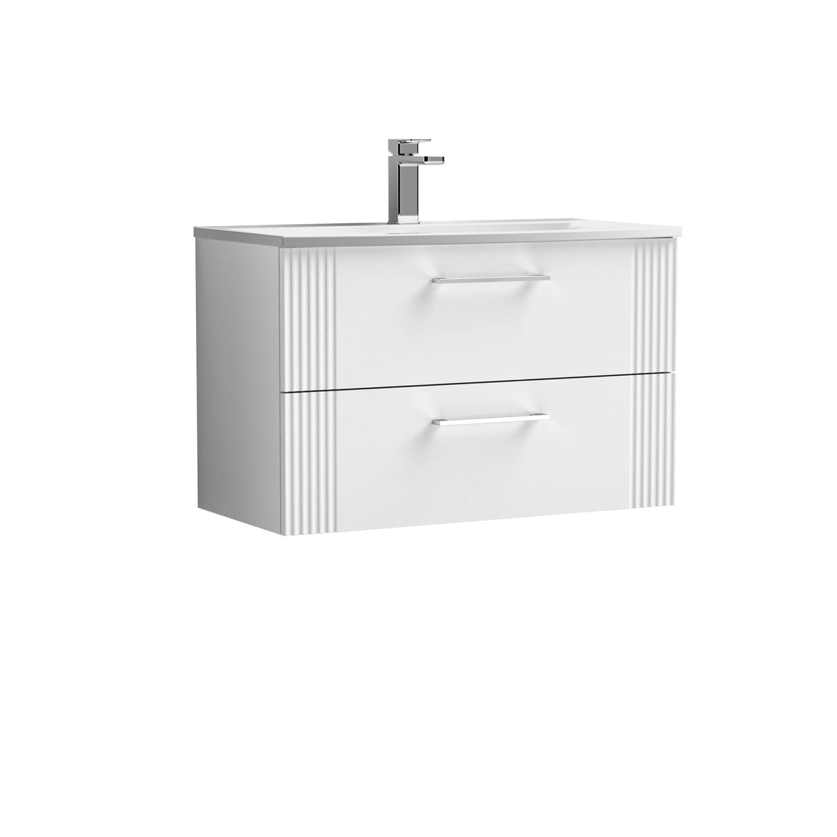 Nuie Deco 800mm 2 Drawer Wall Hung Vanity Unit With Curved Basin