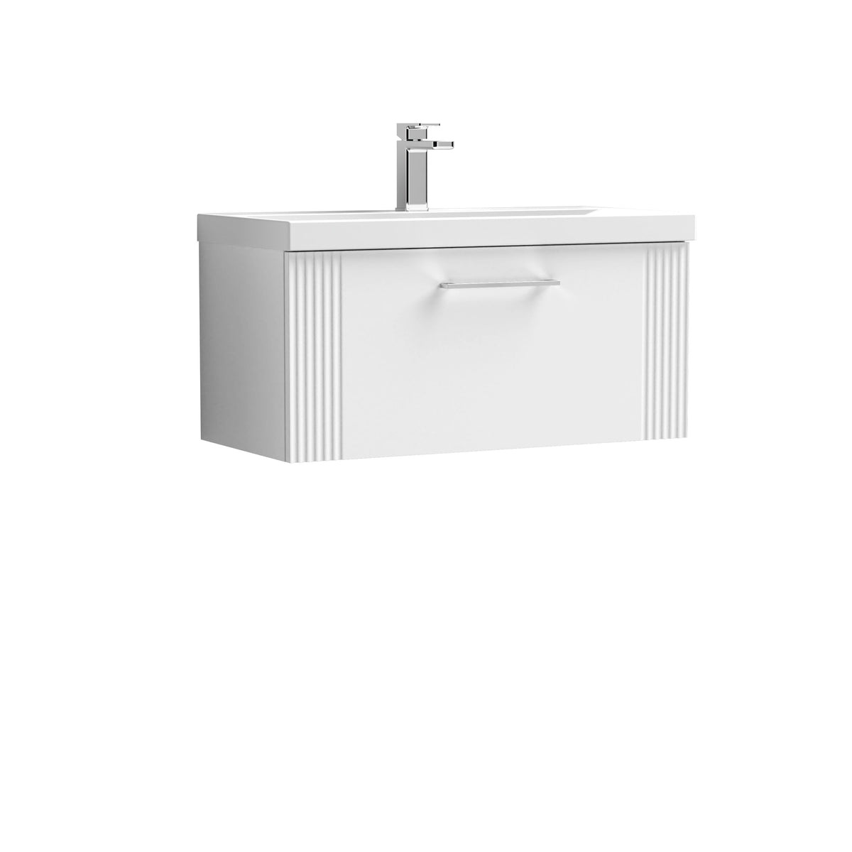 Nuie Deco 800mm 1 Drawer Wall Hung Vanity Unit With Thin Edge Basin