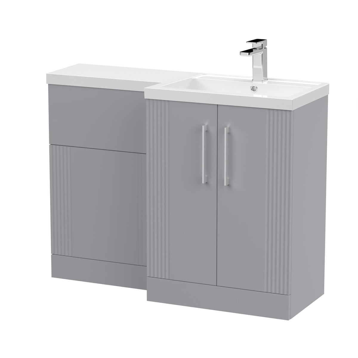 Nuie Deco 1100mm x 390mm Right Hand Combination Unit With Polymarble Basin