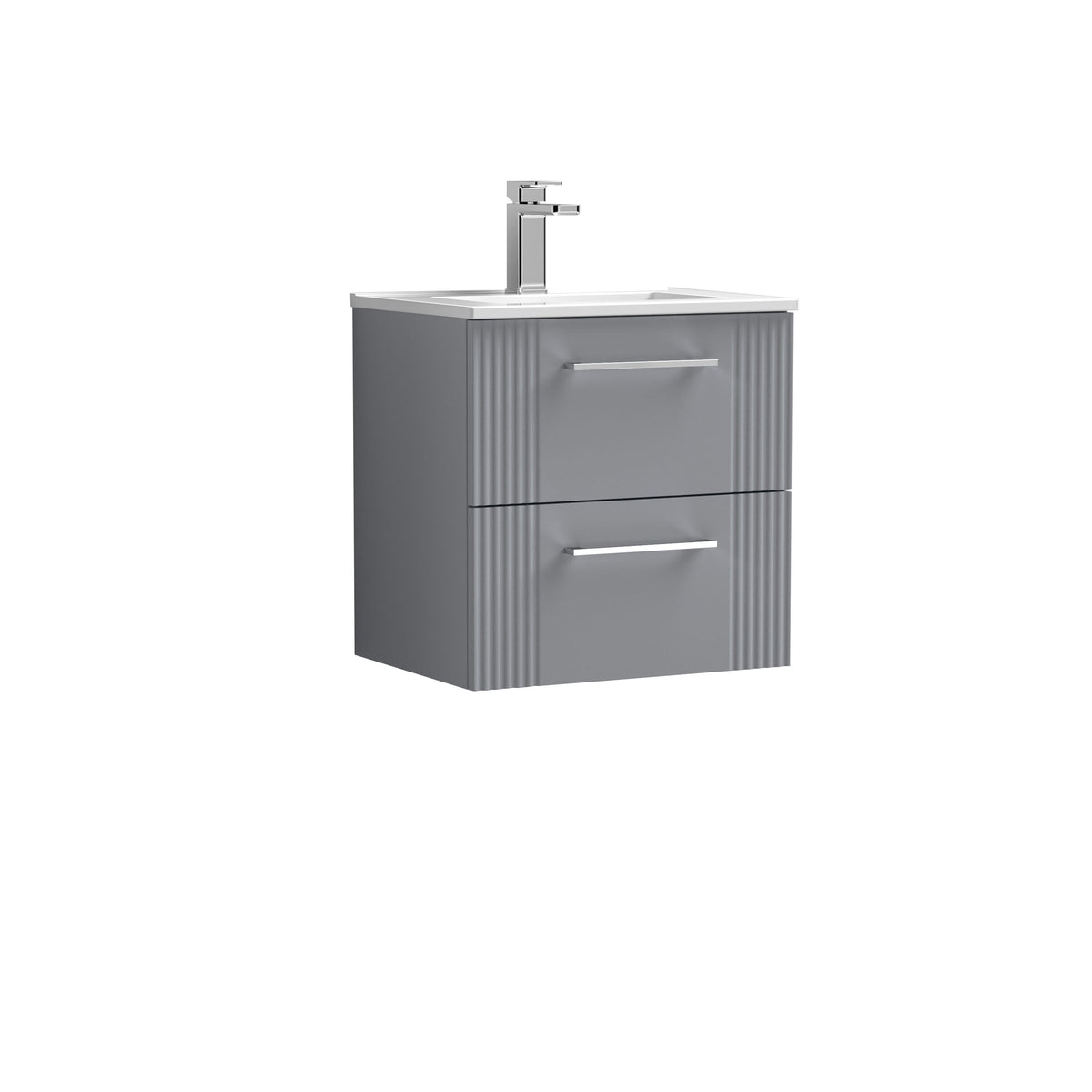 Nuie Deco 500mm 2 Drawer Wall Hung Vanity Unit With Minimalist Basin