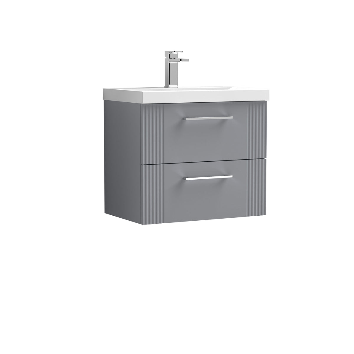 Nuie Deco 600mm 2 Drawer Wall Hung Vanity Unit With Mid-Edge Basin