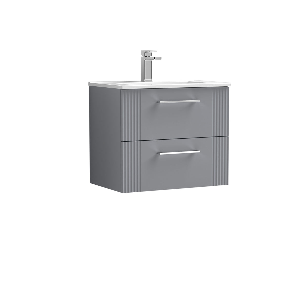 Nuie Deco 600mm 2 Drawer Wall Hung Vanity Unit With Minimalist Basin