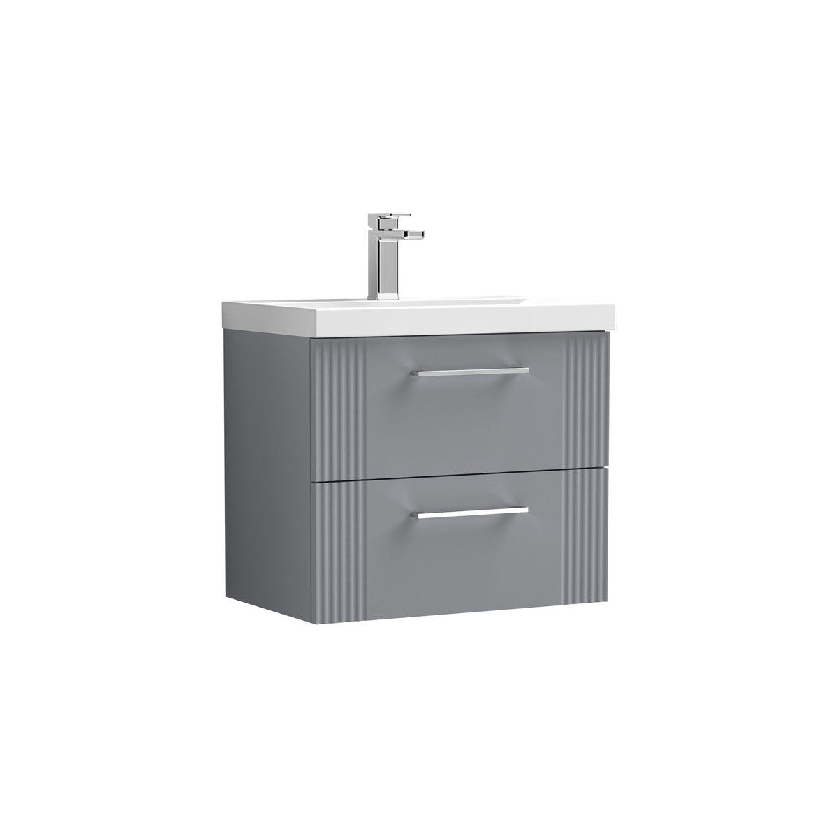 Nuie Deco 600mm 2 Drawer Wall Hung Vanity Unit With Thin Edge Basin