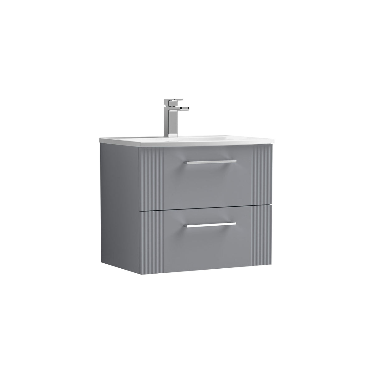 Nuie Deco 600mm 2 Drawer Wall Hung Vanity Unit With Curved Basin