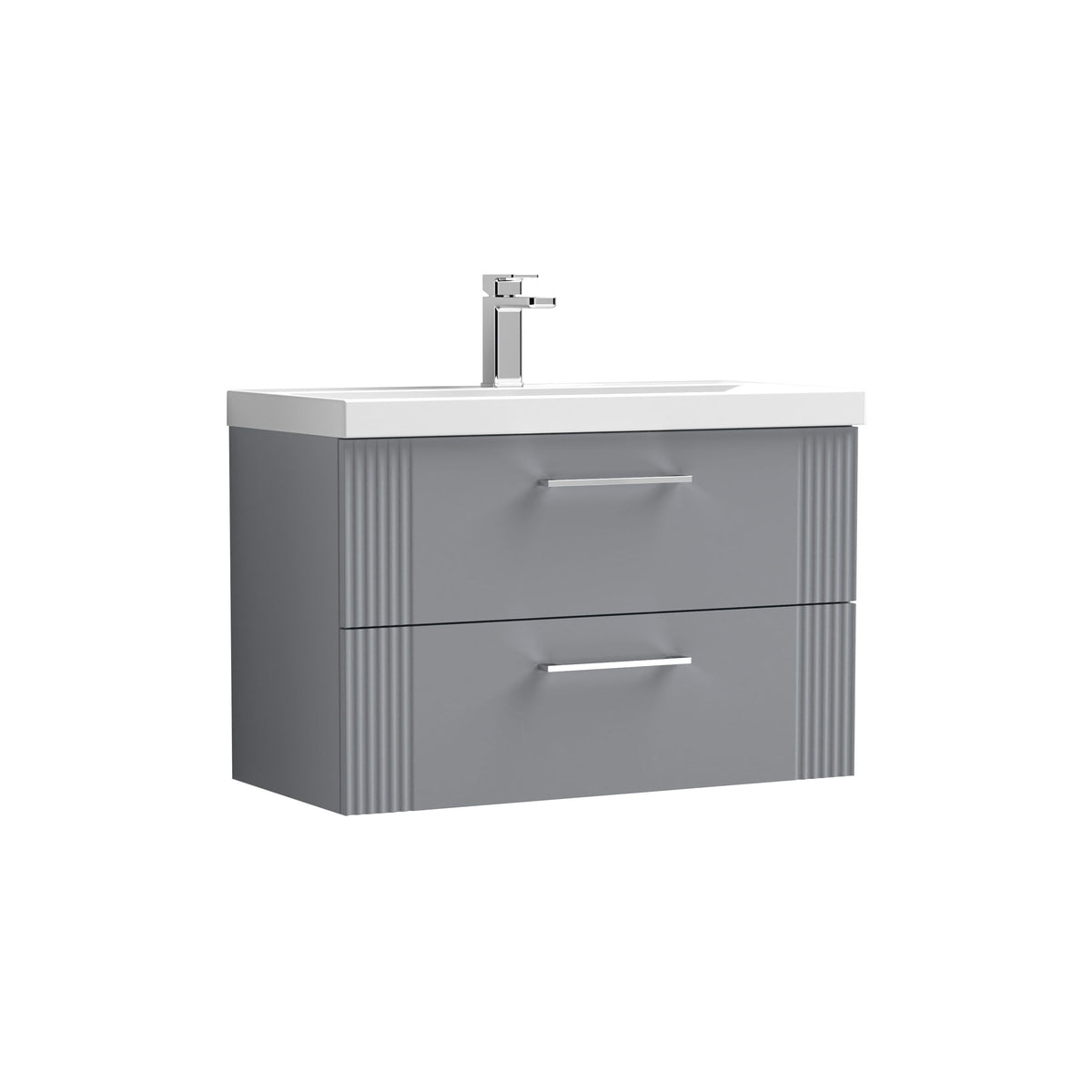 Nuie Deco 800mm 2 Drawer Wall Hung Vanity Unit With Thin Edge Basin
