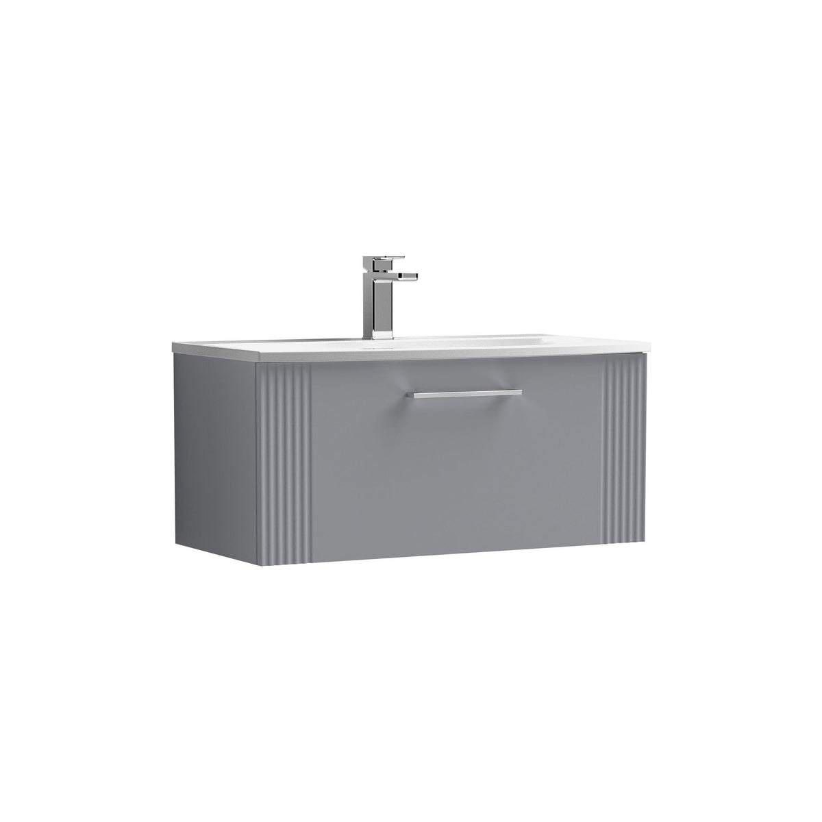 Nuie Deco 800mm 1 Drawer Wall Hung Vanity Unit With Curved Basin