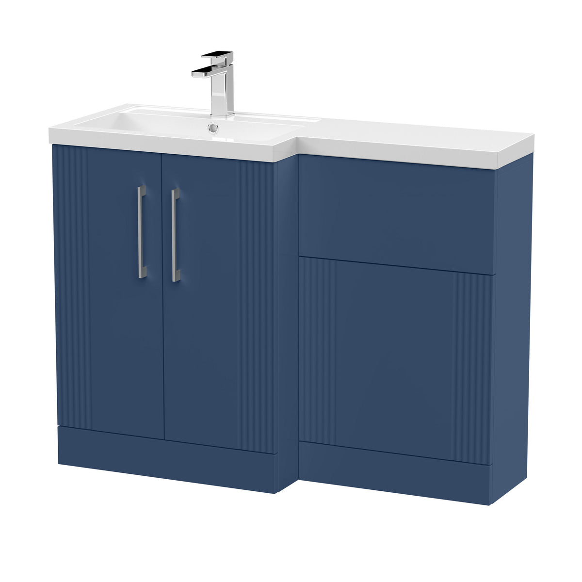 Nuie Deco 1100mm x 390mm Left Hand Combination Unit With Polymarble Basin