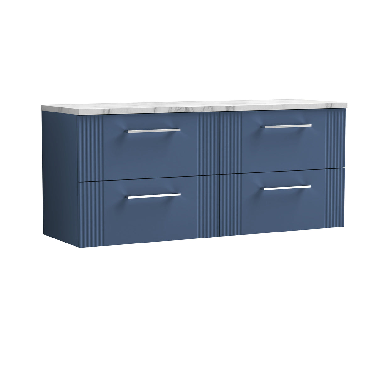 Nuie 1200mm 4 Drawer Wall Hung Vanity With Carrara Laminate Worktop
