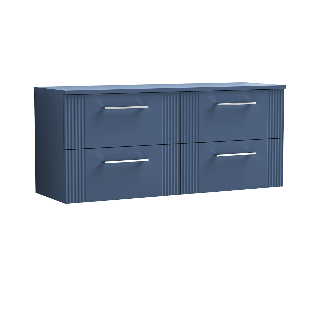 Nuie 1200mm Part Fluted 4 Drawer Wall Hung Vanity Unit With Co-ordinating Worktop