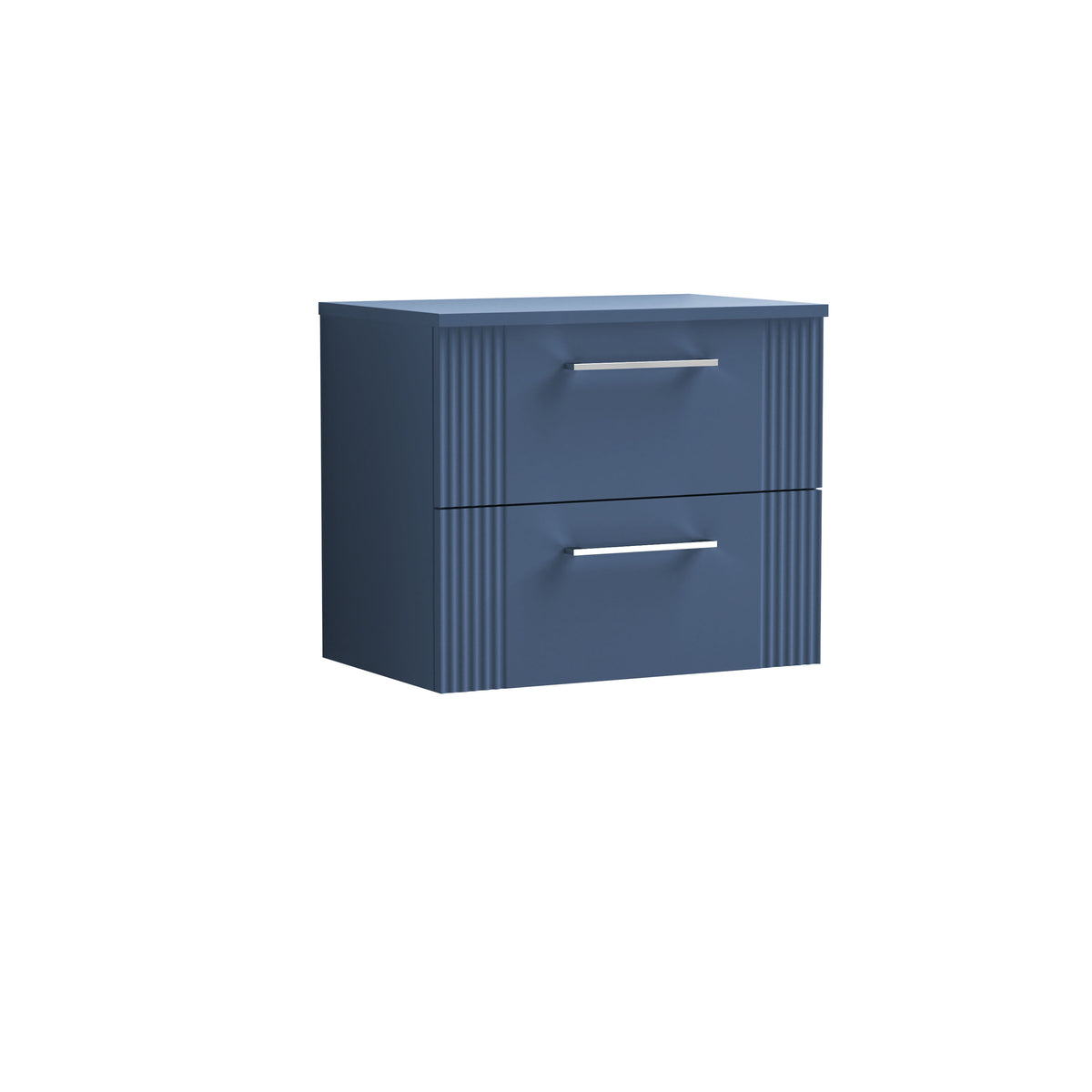 Nuie 600mm Deco 2 Drawer Wall Hung Vanity & Worktop With Co-ordinating Worktop