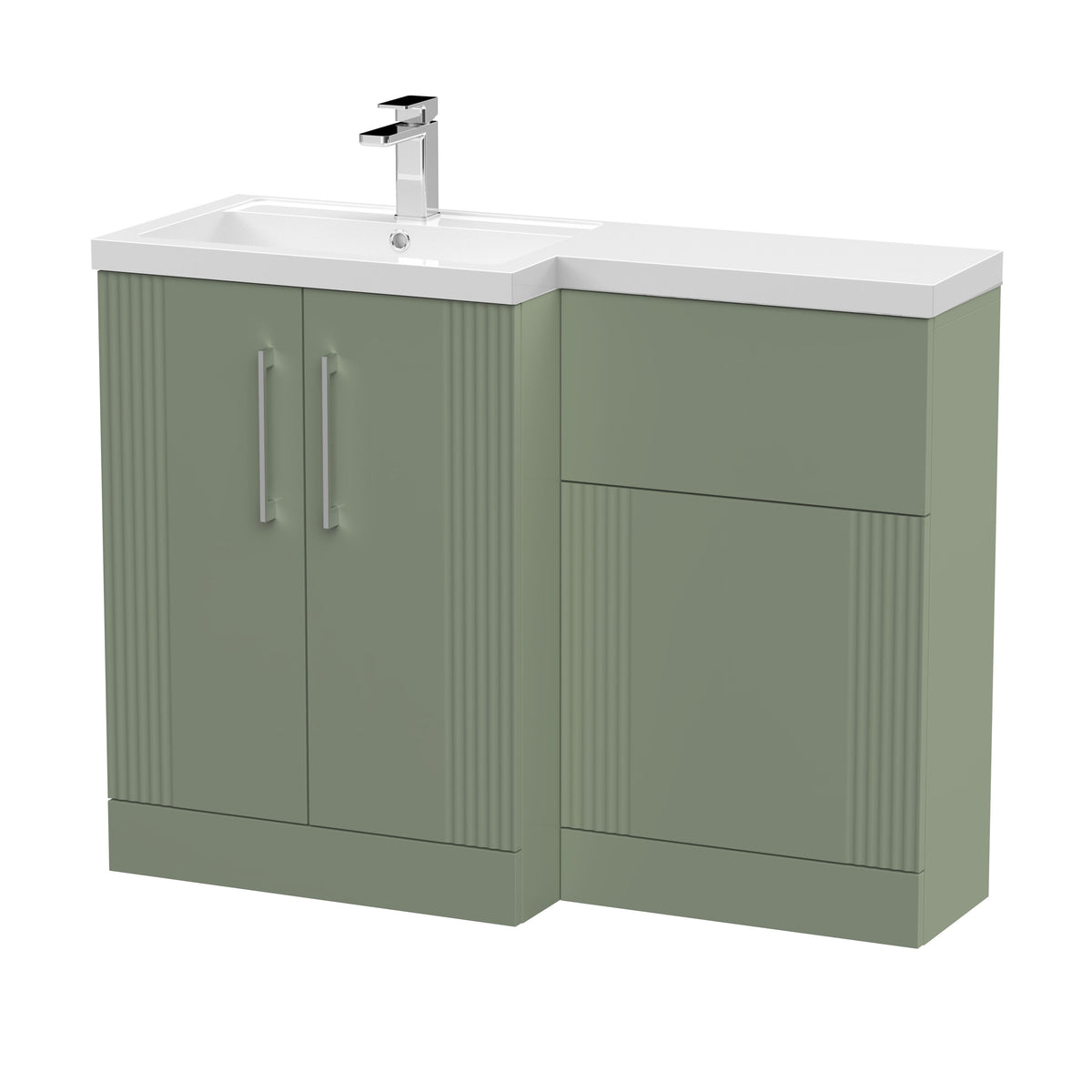 Nuie Deco 1100mm x 390mm Left Hand Combination Unit With Polymarble Basin