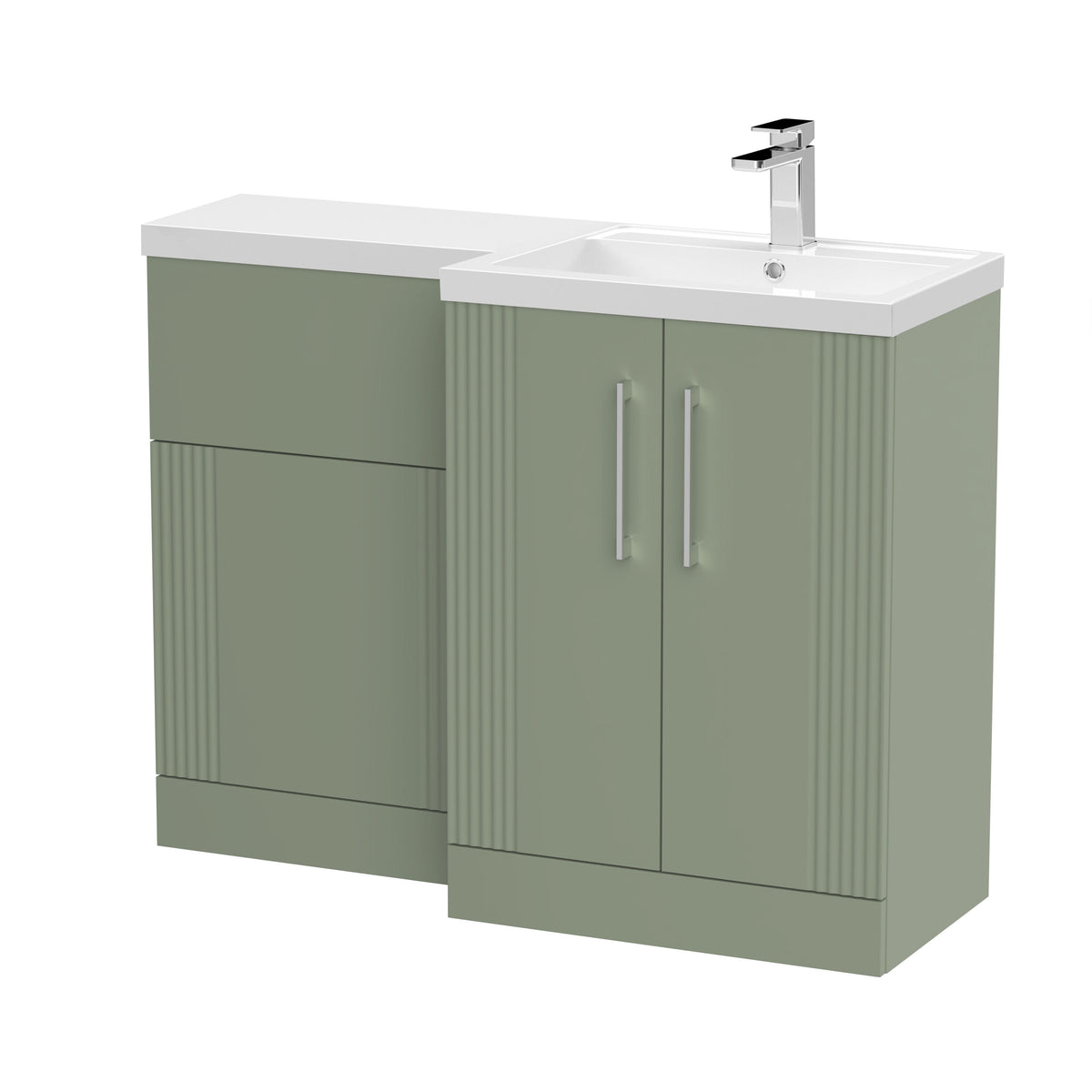 Nuie Deco 1100mm x 390mm Right Hand Combination Unit With Polymarble Basin