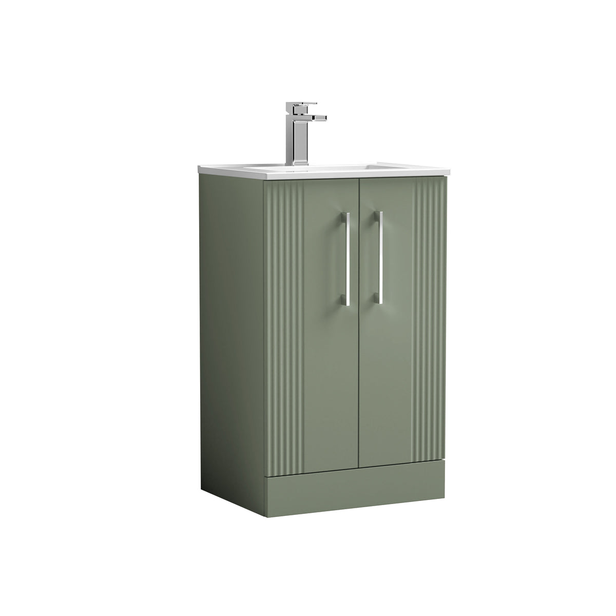 Nuie Deco 500mm 2 Door Floor Standing Vanity Unit With Minimalist Basin