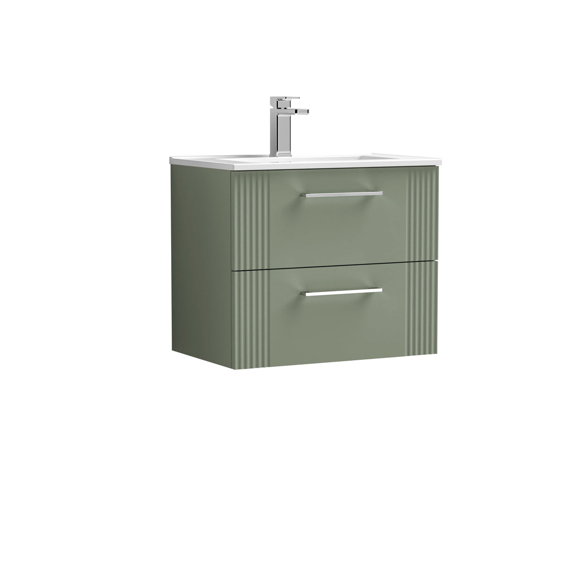 Nuie Deco 600mm 2 Drawer Wall Hung Vanity Unit With Minimalist Basin