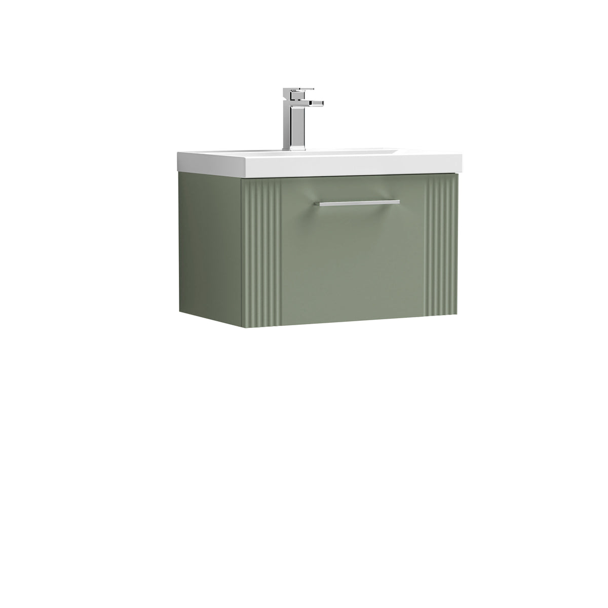 Nuie Deco 600mm 1 Drawer Wall Hung Vanity Unit With Mid-Edge Basin