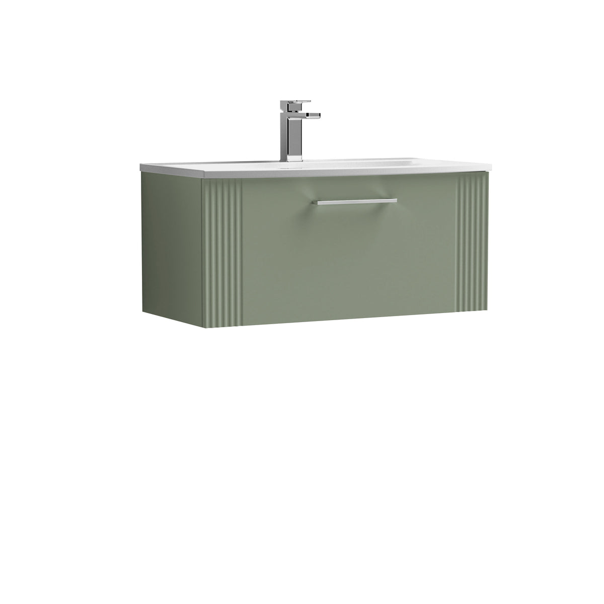 Nuie Deco 800mm 1 Drawer Wall Hung Vanity Unit With Curved Basin