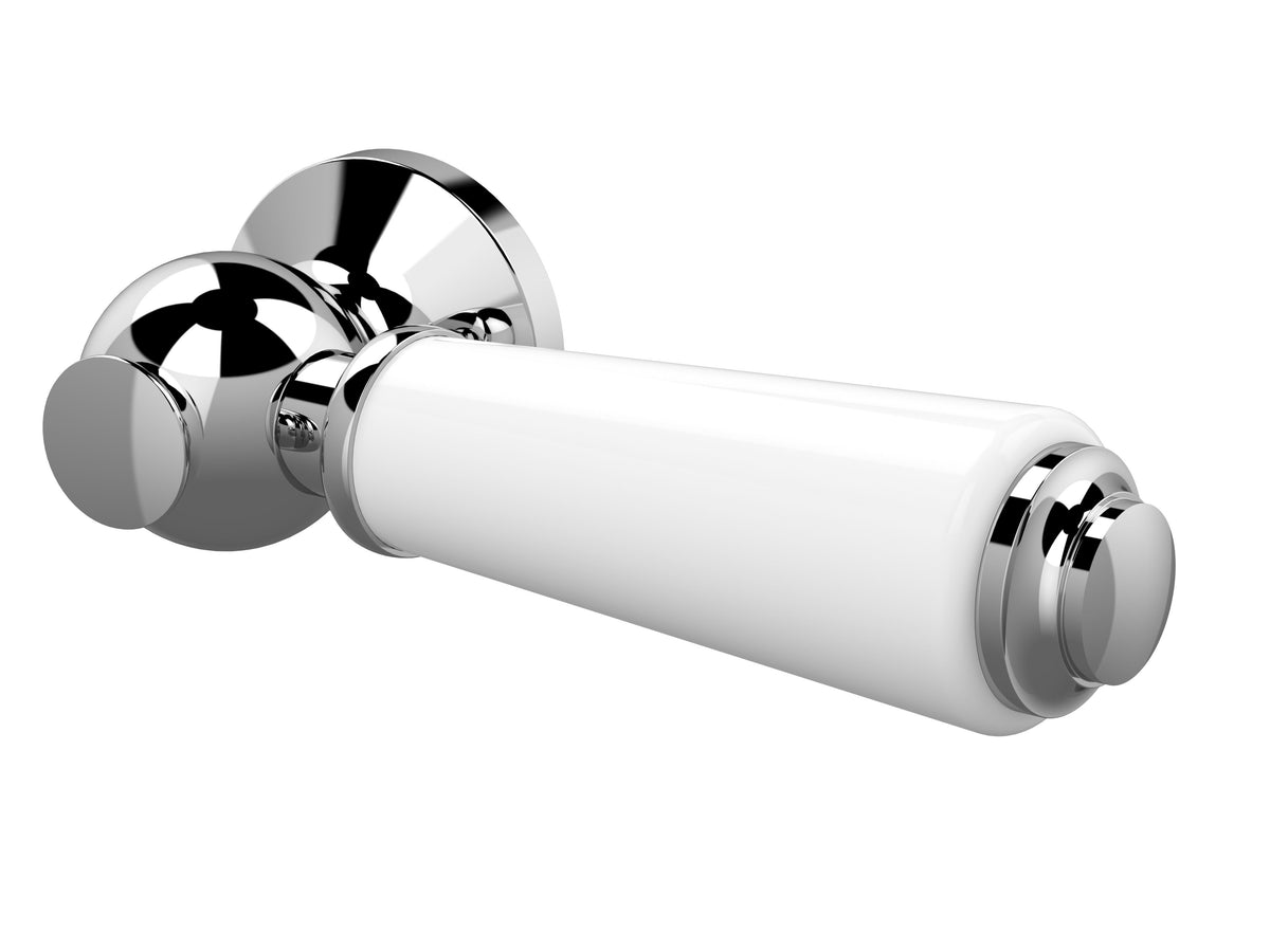 Old London White & Chrome Ceramic WC Lever