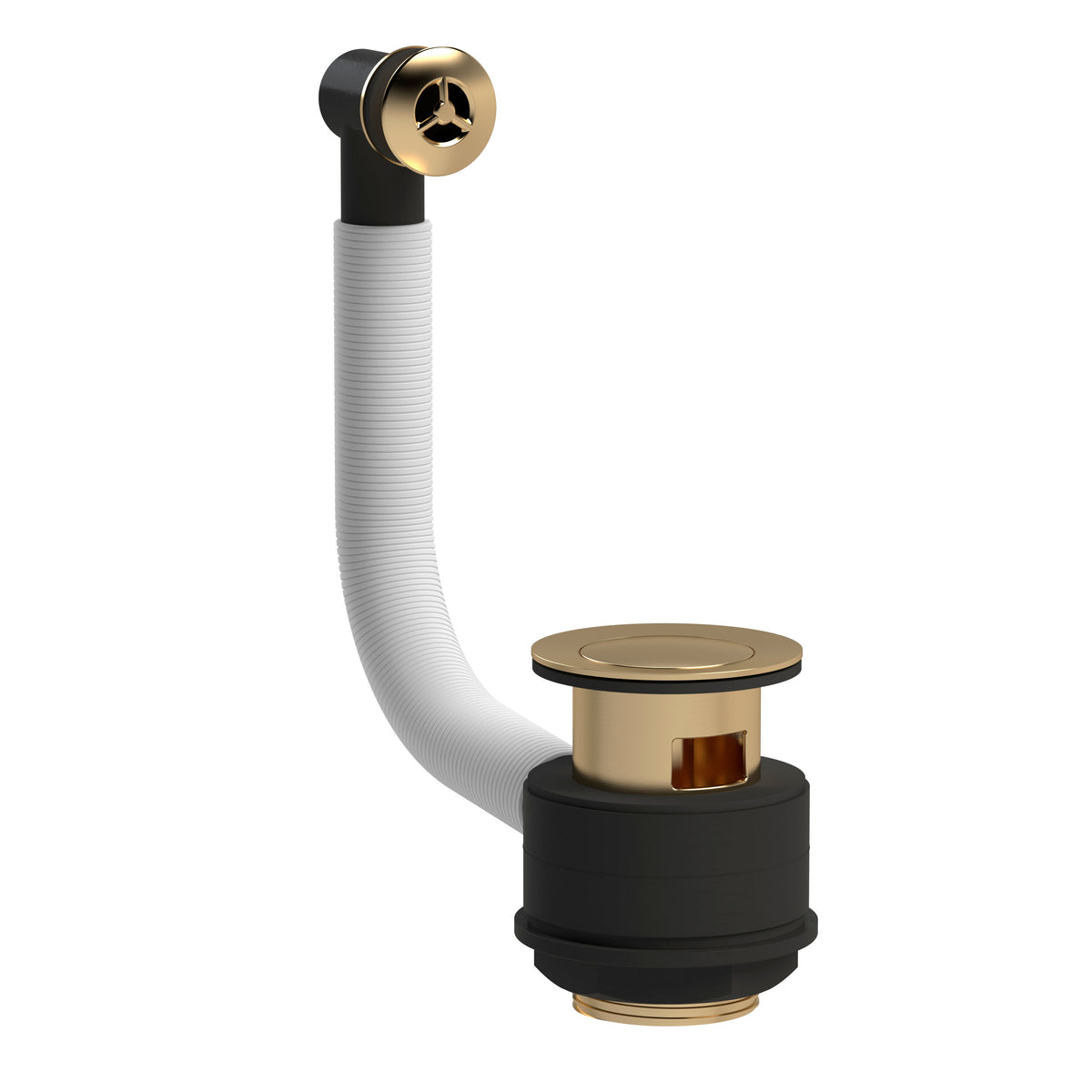 Hudson Reed Brass Push Button Stone Basin Waste With Overflow
