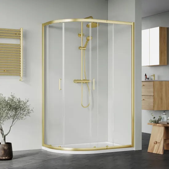 Rene Offset Quadrant Shower Enclosure & Tray Pack Matt Black