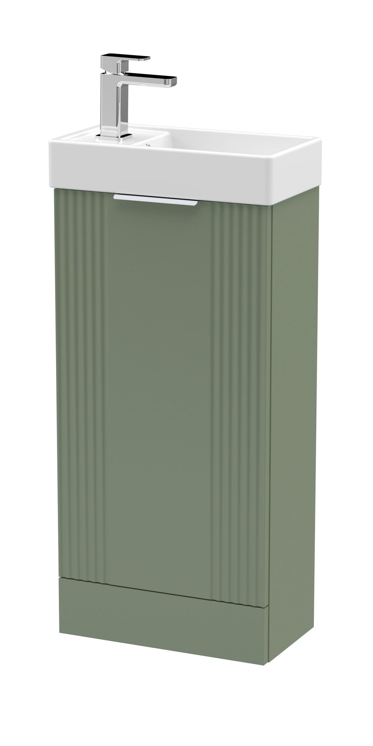 Nuie Deco Compact 400mm 1 Door Floor Standing Vanity Unit With Ceramic Basin