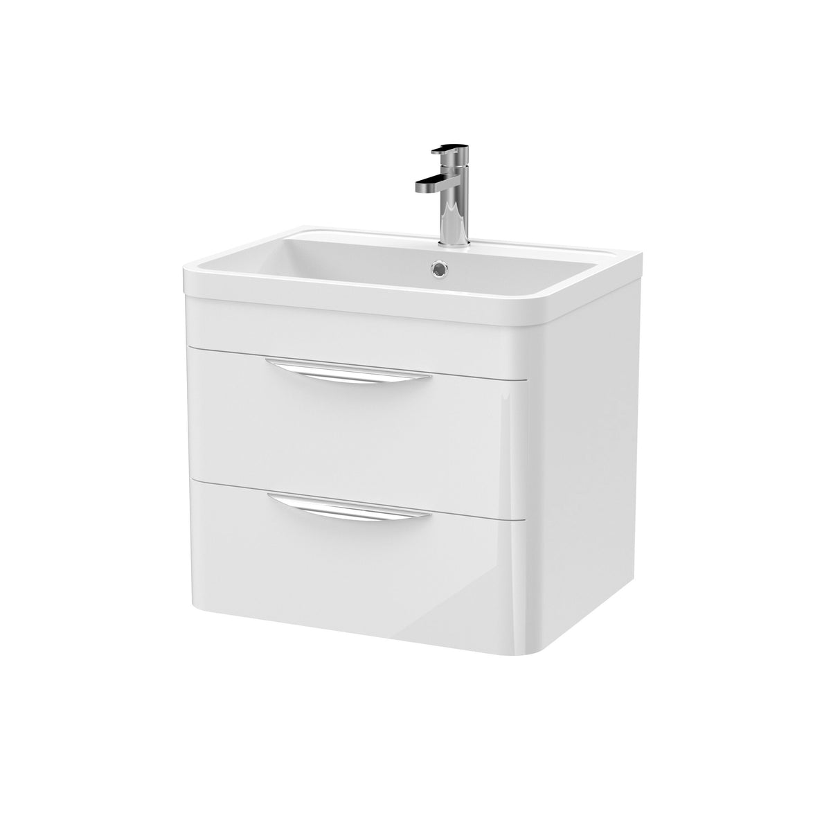 Nuie Parade 600mm 2 Drawer Wall Hung Vanity Unit With Basin