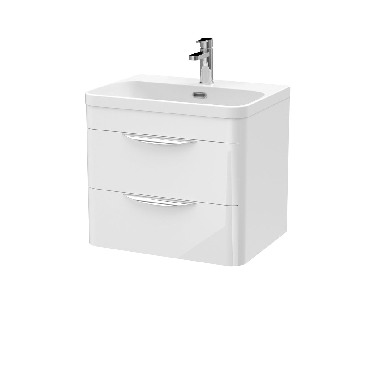 Nuie Parade 600mm 2 Drawer Wall Hung Vanity Unit With Thin Edge Basin