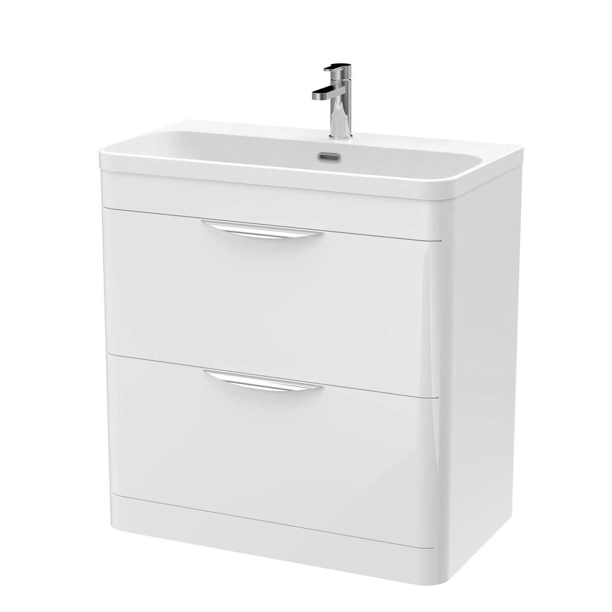 Nuie Parade 800mm 2 Drawer Floor Standing Vanity Unit With Thin Edge Basin