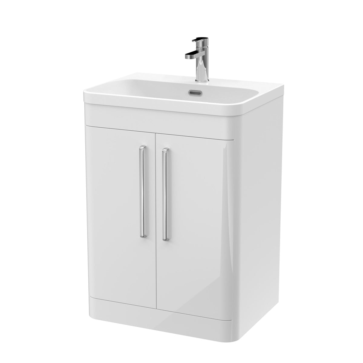 Nuie Parade 600mm 2 Door Floor Standing Vanity Unit With Thin Edge Basin