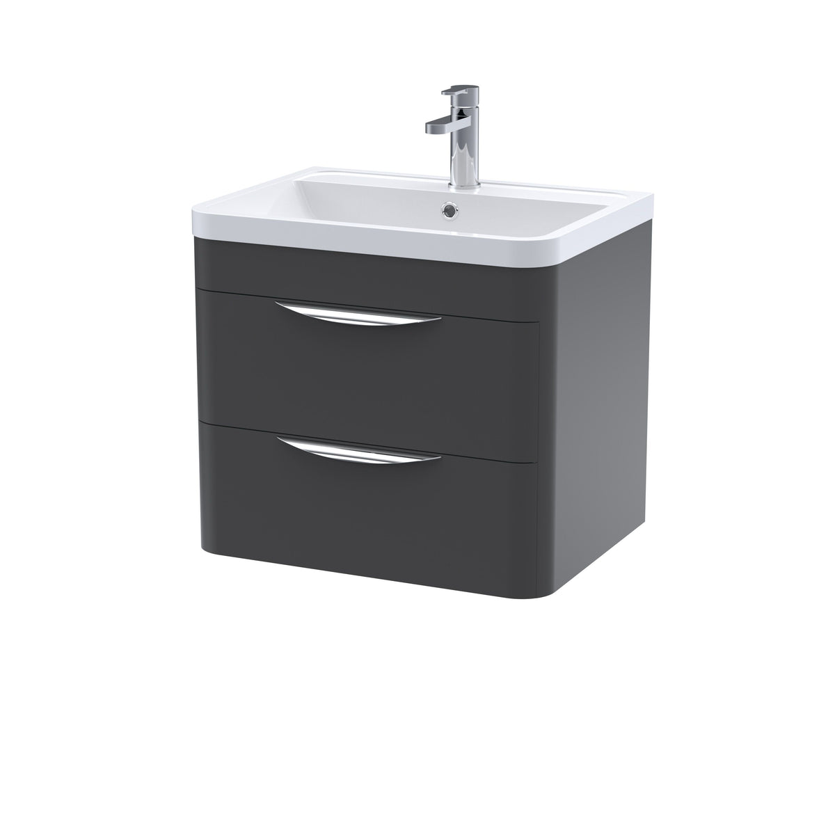 Nuie Parade 600mm 2 Drawer Wall Hung Vanity Unit With Basin