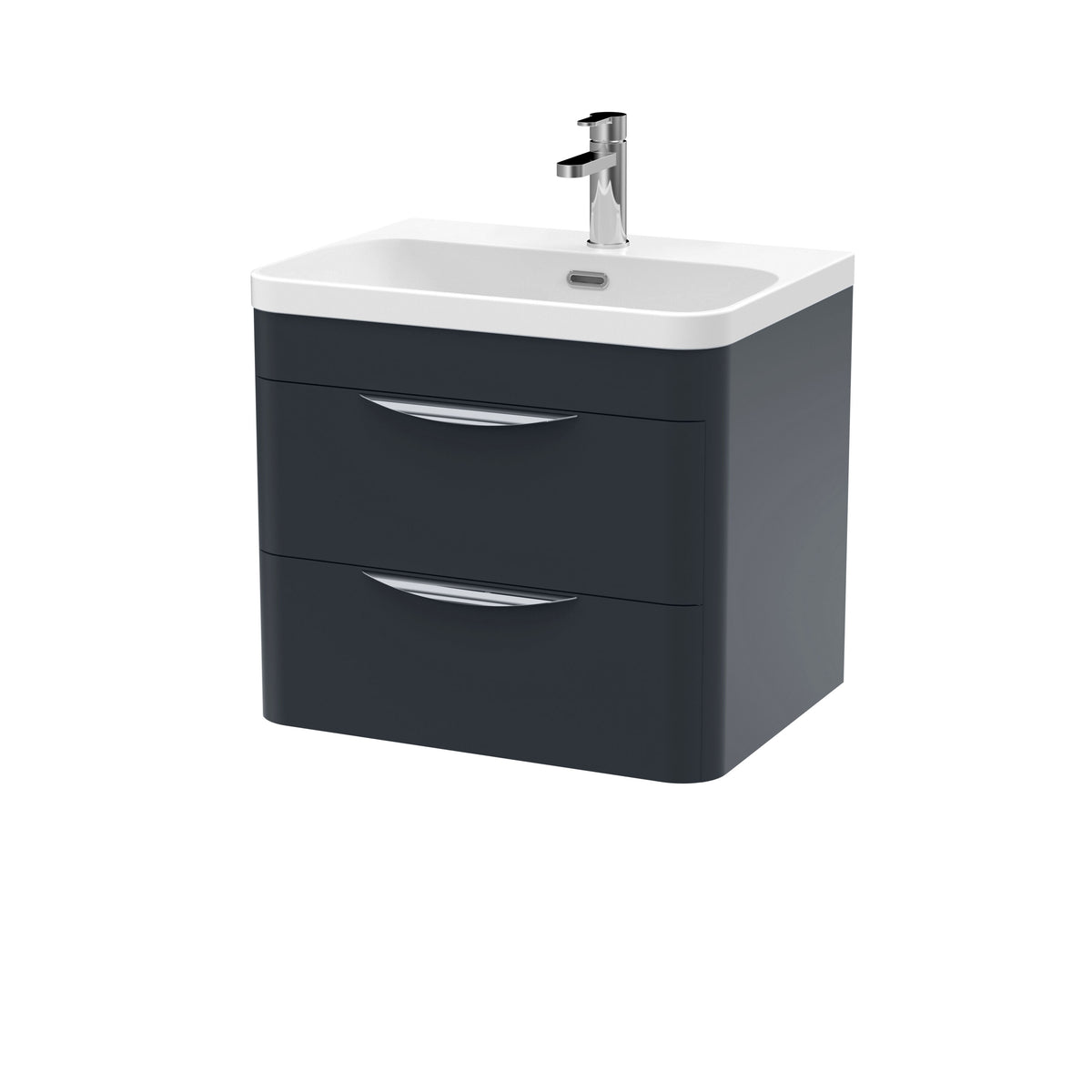 Nuie Parade 600mm 2 Drawer Wall Hung Vanity Unit With Thin Edge Basin